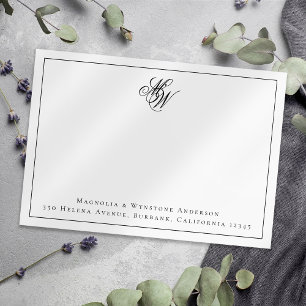 Monogram par Initialer Personlig Anteckningskort