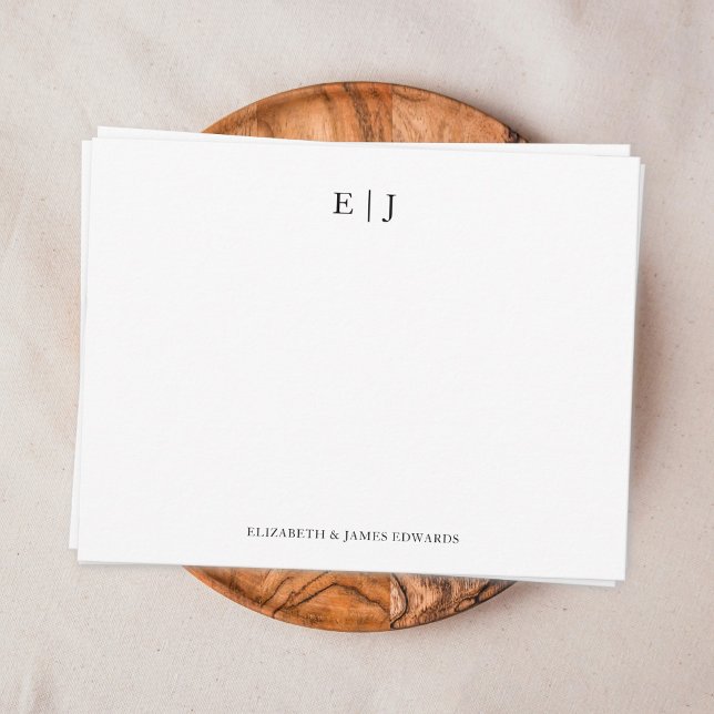 Monogram par Initialer Personlig Anteckningskort (Simple couple monogram note card with mock up
)