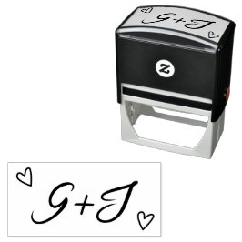 Monogram Par minimalistiskt Bröllop Självfärgande Stämpel