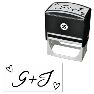 Monogram Par minimalistiskt Bröllop Självfärgande Stämpel