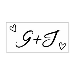 Monogram Par minimalistiskt Bröllop Självfärgande Stämpel