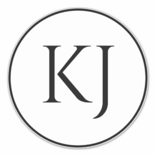 Monogram Par Namn Svart Vitt Initialbokstäver Klistermärken