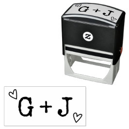 Monogram Par Typewriter Text Bröllop Självfärgande Stämpel