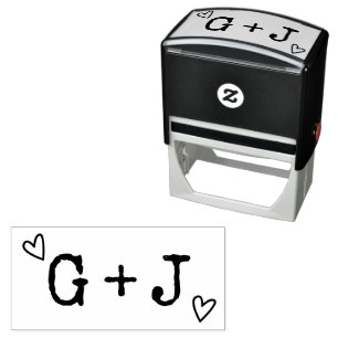 Monogram Par Typewriter Text Bröllop Självfärgande Stämpel