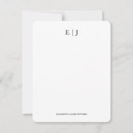 Monogram Parinitialer Tack Anteckningskort