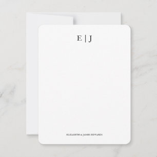 Monogram Parinitialer Tack Anteckningskort
