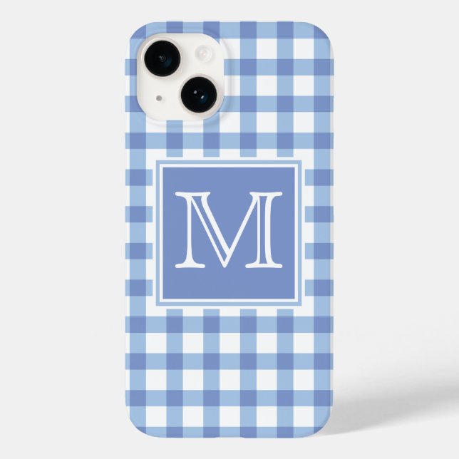 Monogram | Pastel Blue Gingham PChecker (Baksida)