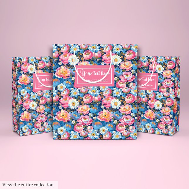 Monogram pastel färg vattenfärgad presentationsför (Monogram pastel colors watercolor gift packaging Medium Gift Bag)