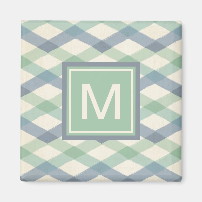 Monogram | Pastel Geometric Mönster Magnet (Framsidan)
