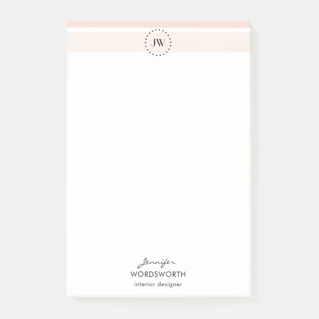 Monogram Pastel Professionell Post-it® Notes Post-it Block (Framsida)