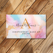 Monogram Pastel Rainbow och Guld Modern Marble