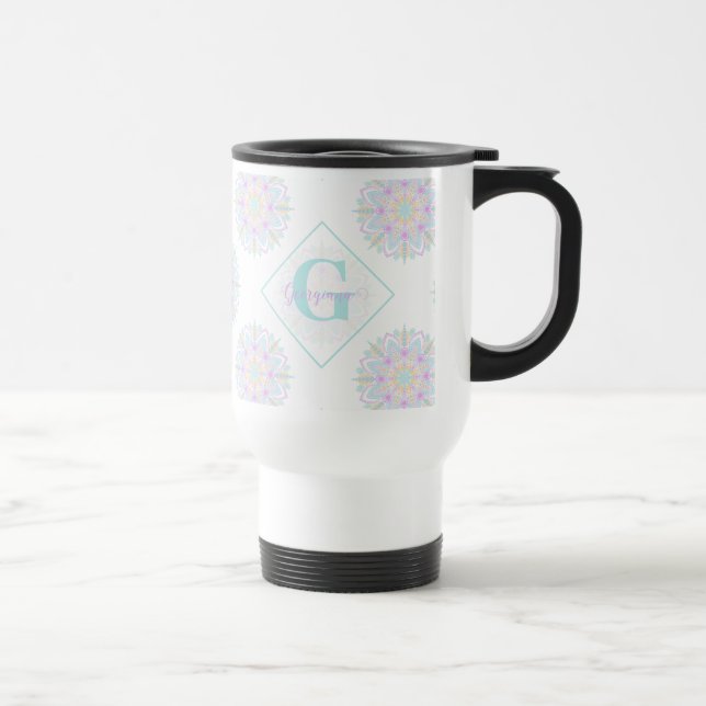 Monogram Pastel Rainbow Sundae Polka Dot Mandala Resemugg (Höger)