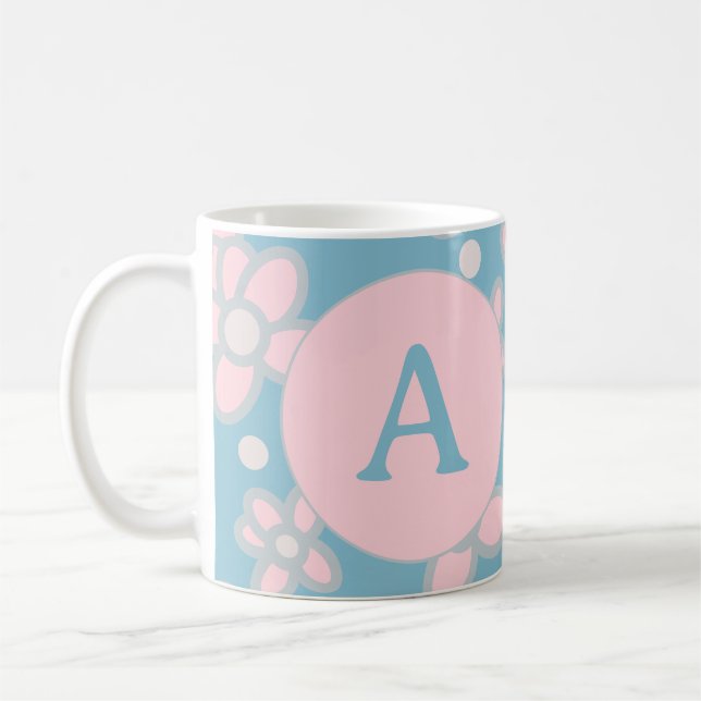 Monogram Pastel Retro Kaffemugg (Vänster)