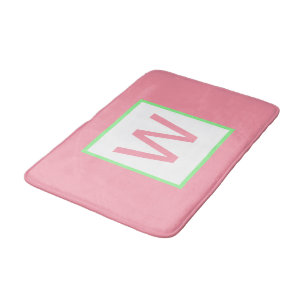 Monogram Pastel Rosa Mint-Grönt Badrumsmatta