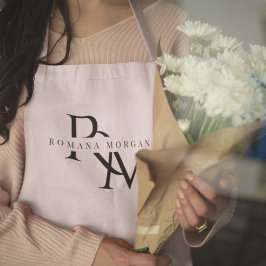 Monogram Pastel Rosa Personlig Apron