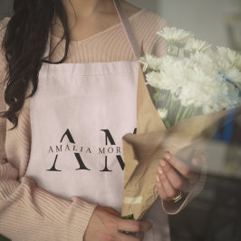 Monogram Pastel Rosa Personlig Apron