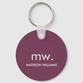 Monogram Pastell Elegant Stilren Modern Minimalist Nyckelring