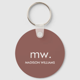 Monogram Pastell Elegant Stilren Modern Minimalist Nyckelring
