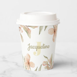 Monogram pastell rosa babyblå blomma design