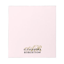 Monogram Pastell Rosa Minimalistisk Elegant Guld S