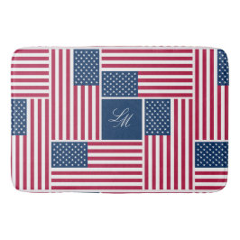 Monogram patriotisk amerikansk flagga Americana Badrumsmatta