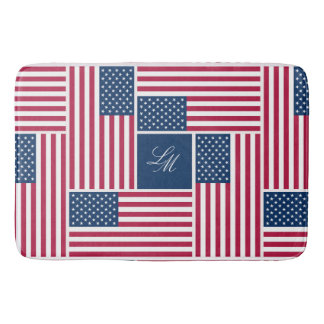 Monogram patriotisk amerikansk flagga Americana Badrumsmatta