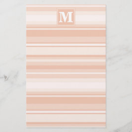 Monogram peach rand brevpapper