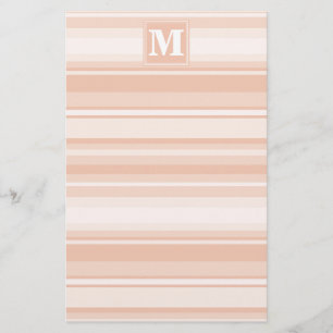 Monogram peach rand brevpapper