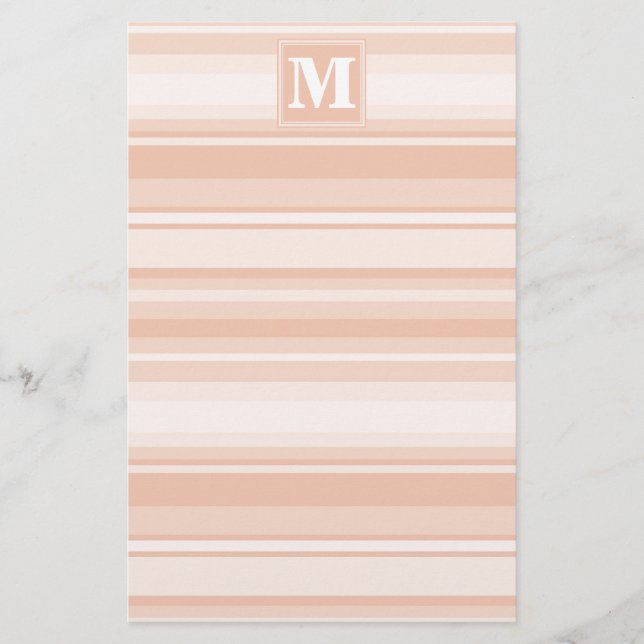 Monogram peach rand brevpapper (Framsida)