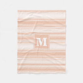 Monogram peach rand fleecefilt