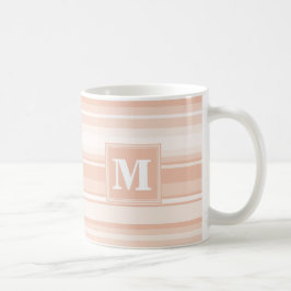 Monogram peach rand kaffemugg