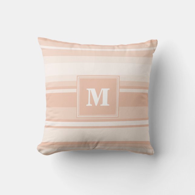 Monogram peach rand kudde (Framsida)