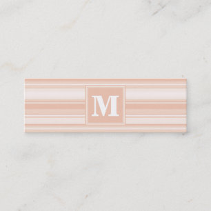 Monogram peach rand mini visitkort