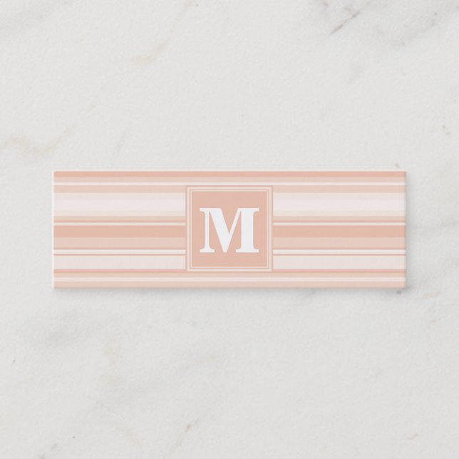 Monogram peach rand mini visitkort (Framsida)