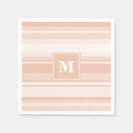 Monogram peach rand pappersservett