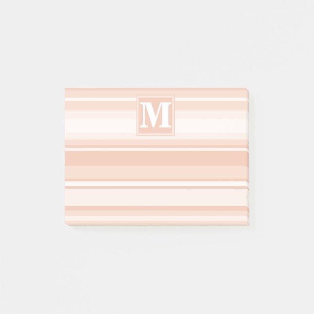 Monogram peach rand post-it block (Framsida)