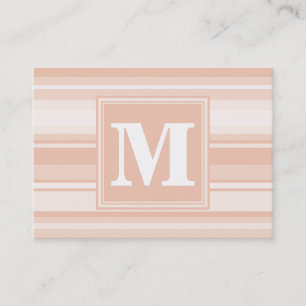 Monogram peach rand visitkort