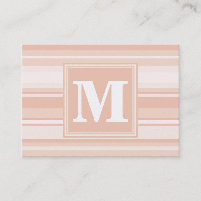 Monogram peach rand visitkort (Framsida)