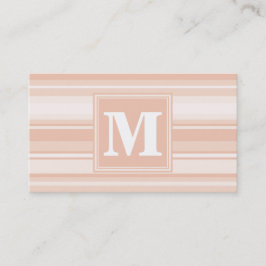 Monogram peach rand visitkort
