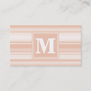 Monogram peach rand visitkort
