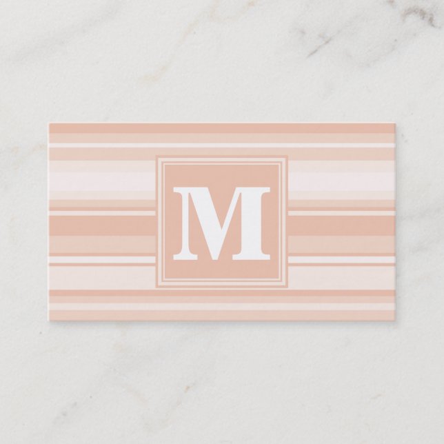 Monogram peach rand visitkort (Framsida)