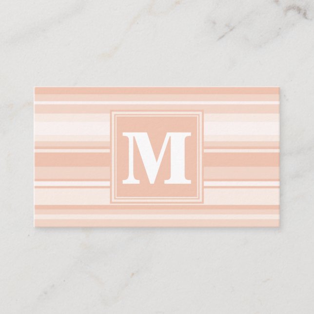 Monogram peach rand visitkort (Framsida)