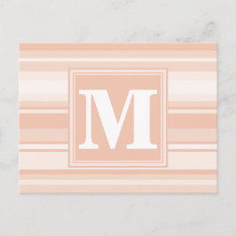 Monogram peach rand vykort