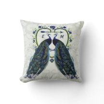 Monogram PEACOCK HJÄRTA Bröllop årsdag Anpassad