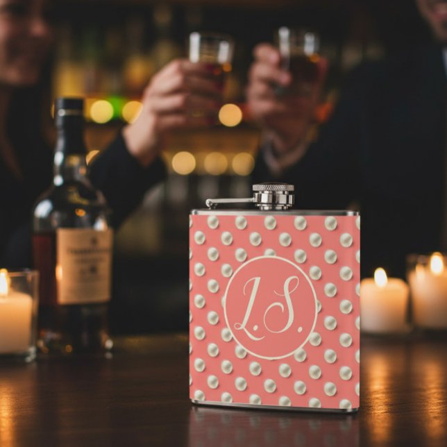 Monogram Pearl Accent Coral  Fickplunta (Skapare uppladdad)