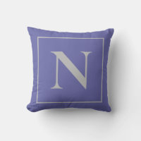 Monogram Periwinkle Blue Minimalist Dekorativ kudd