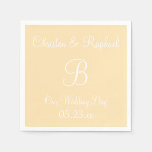 Monogram persikoklasser Färg-koordinerade servette Pappersservett