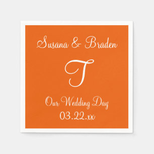 Monogram Persimmon Simple Färg Matching Papper Nap Pappersservett