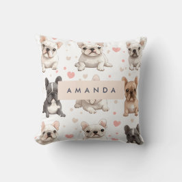 Monogram Personlig Adsible Fransk Bulldog Kudde