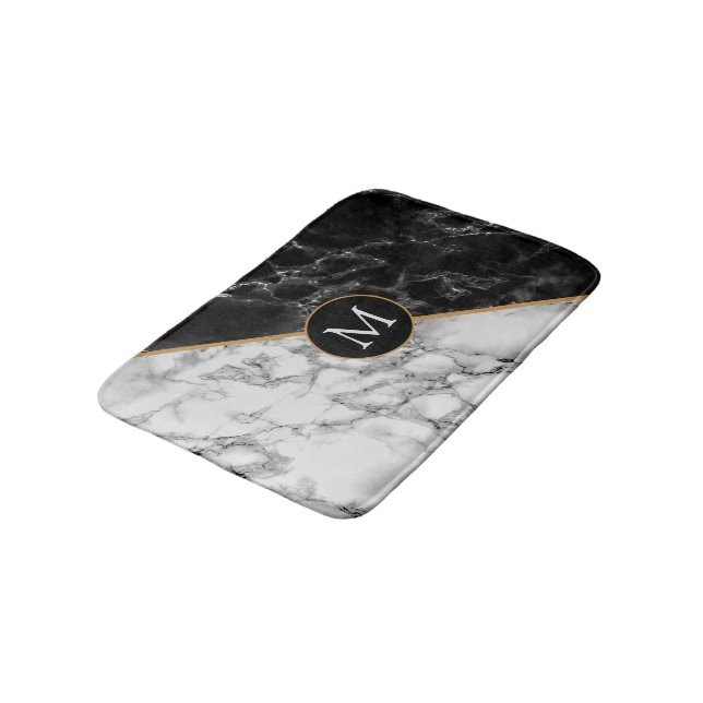Monogram Personlig Bath Mat Marble Design Badrumsmatta (Vinklad)